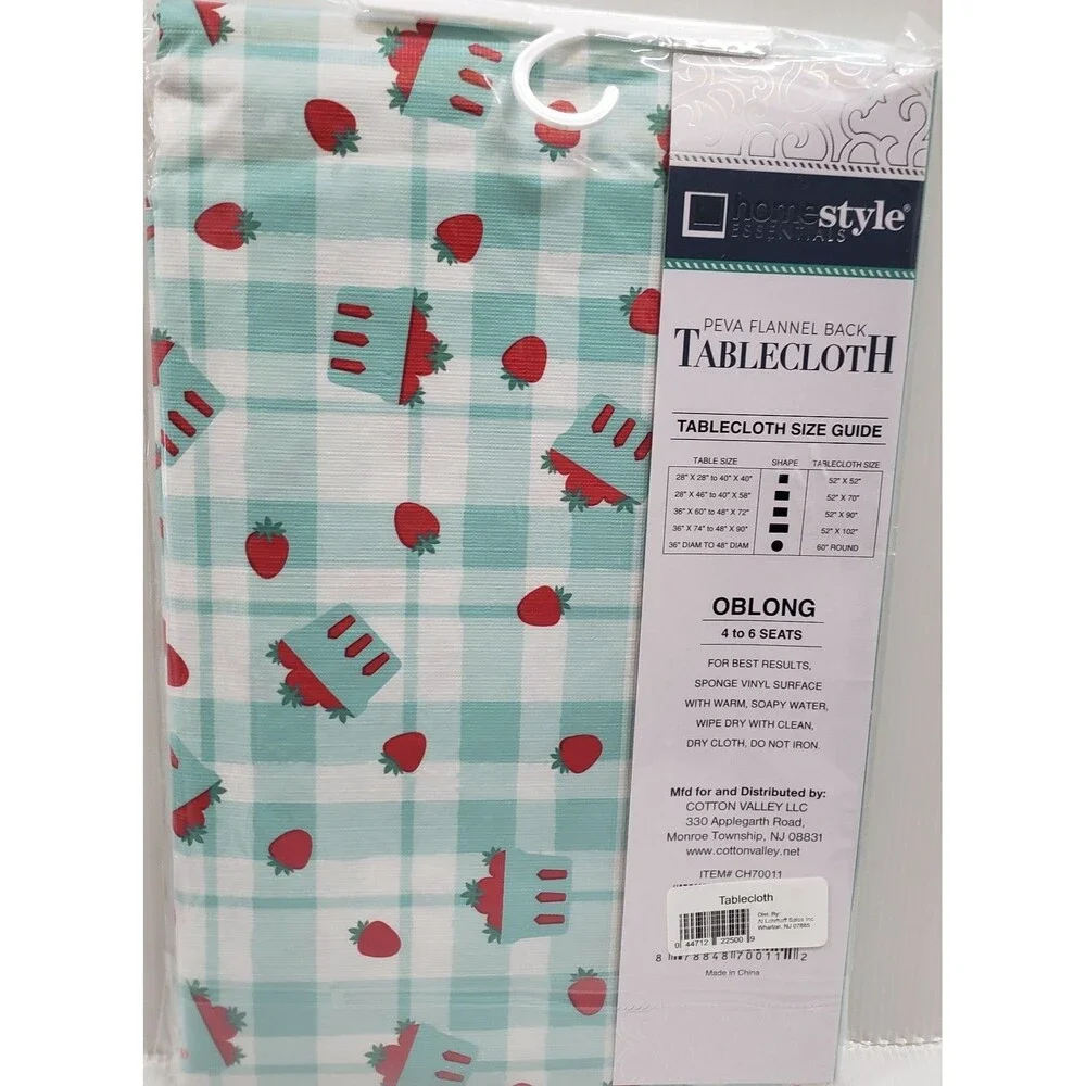 Printed Kitchen Vinyl Tablecloth,52